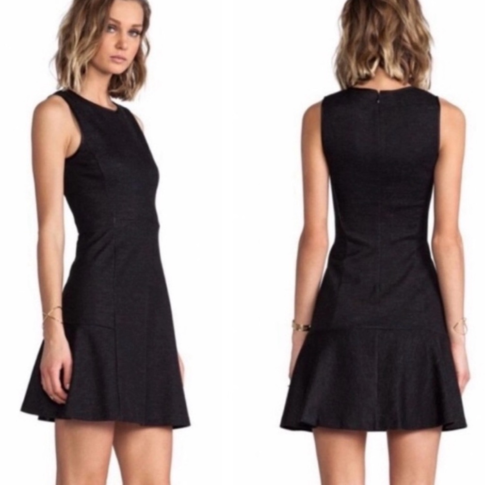 Theory Nikay Jackson Mini Fit and Flare Dress Charcoal Size 10